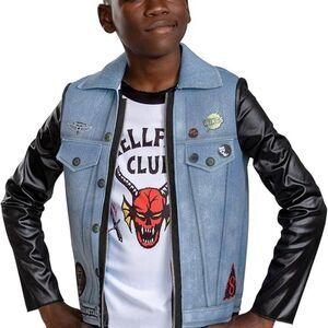 Stranger Things Eddie Costume for Kids, Official Costume Jacket Top